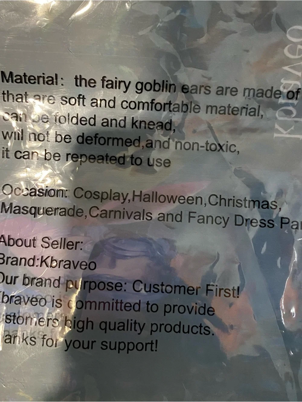 Kbraveo Fairy Goblin Pixie Latex Ears Pointy 2 Pairs Cosplay Costume Halloween